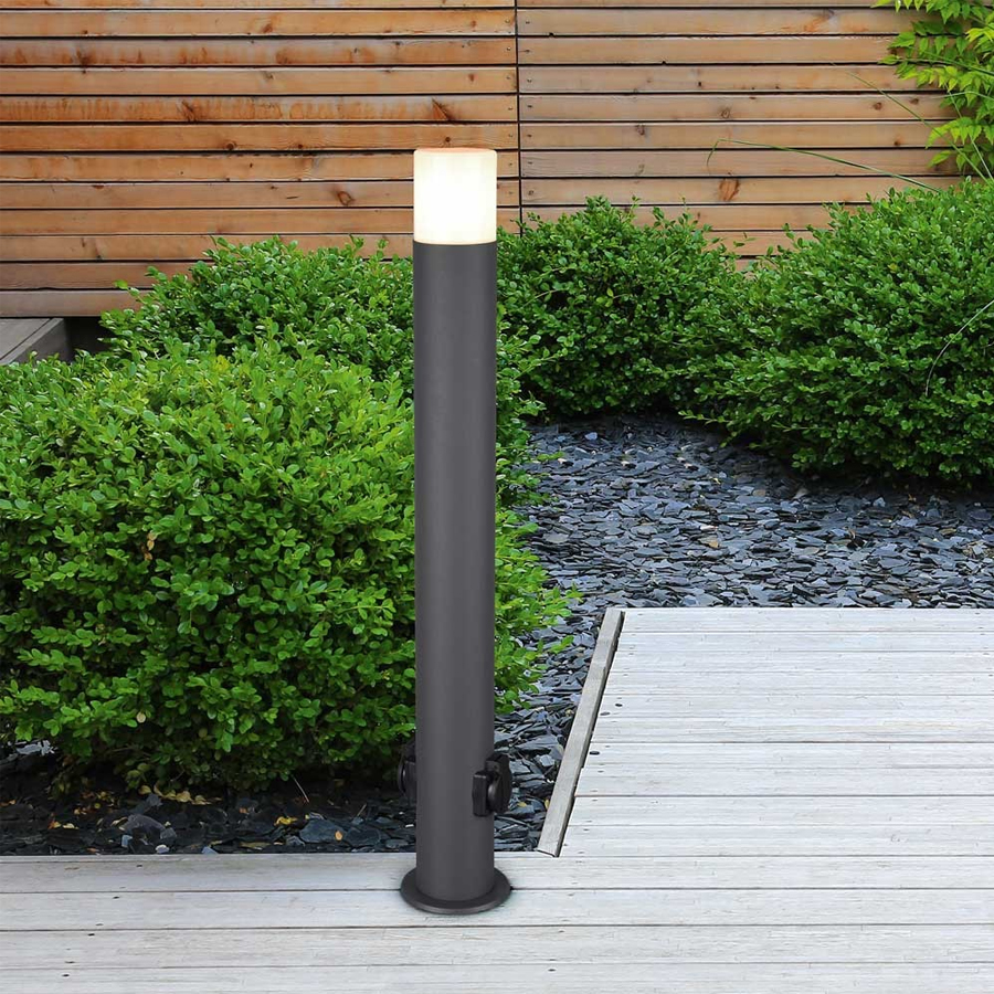 Lampadaire d'extérieur moderne Hoosic douille E27 aluminium anthracite protection IP44 Dakar, Sénégal