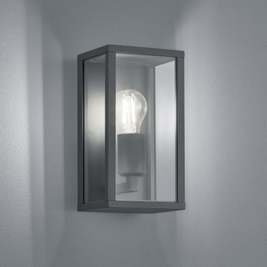 Applique LED Garonne en aluminium anthracite et verre transparent IP44 Dakar, Sénégal