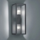 Applique LED Garonne 2 Lumières en Aluminium Anthracite Verre Transparent IP44 Dakar, Sénégal