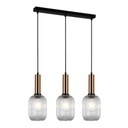 Lustre 3 lampes holli en métal laiton brossé et verre opale Dakar , Sénégal