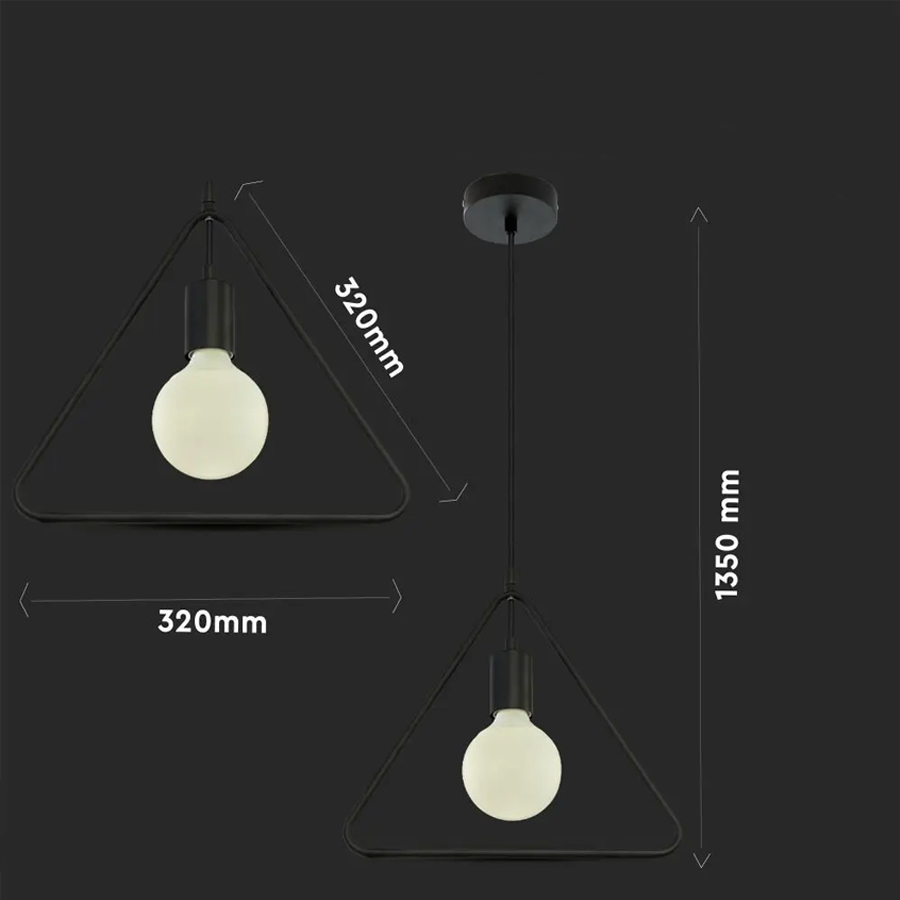 Suspension géométrique triangle en métal noir 32x32