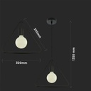 Suspension géométrique triangle en métal noir 32x32