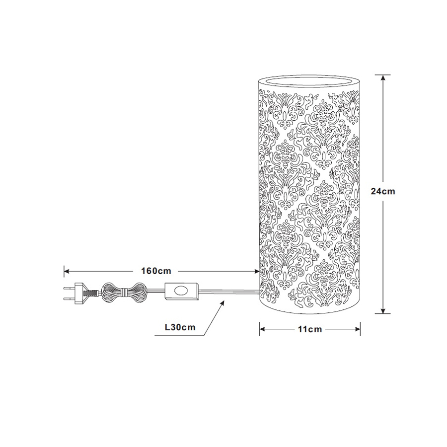 CENDRES - Lampe à poser en porcelaine blanc H24