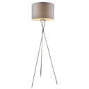 Lampadaire en métal chromé et textile gris H160.Disponible sur Dakar Sénégal