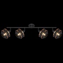 BELLONA - Spot / Plafonnier 4 lampes en métal noir et doré