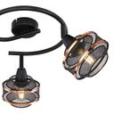 BELLONA - Spot / Plafonnier 3 lampes en métal noir et doré Ø25