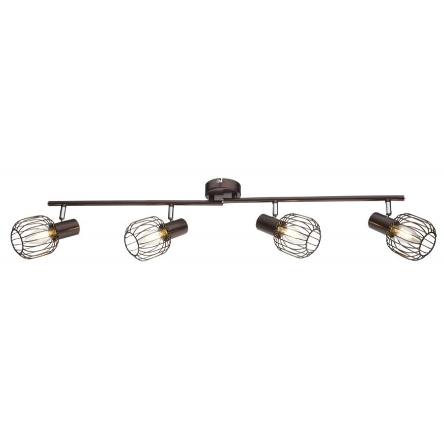 AKIN - Spot / Plafonnier 4 lampes en métal bronze et marron