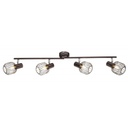 AKIN - Spot / Plafonnier 4 lampes en métal bronze et marron