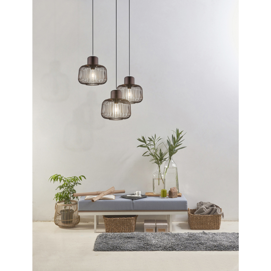 AKIN - Suspension en métal bronze et marron Ø32