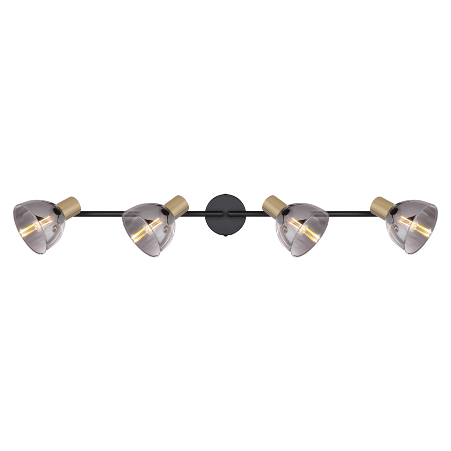 Plafonnier/Spot Jay 4 lampes en métal noir, bronze et verre fumé, parfait pour sublimer un intérieur chic - Dakar, Sénégal.