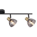 JAY - Spot / Plafonnier 4 lampes en métal noir, bronze et verre fumé