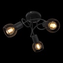 FIASTRA - Lustre / Plafonnier 3 lampes en métal noir Ø36