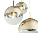 VARUS - Lustre 3 lampes en métal doré et verre transparent Ø51