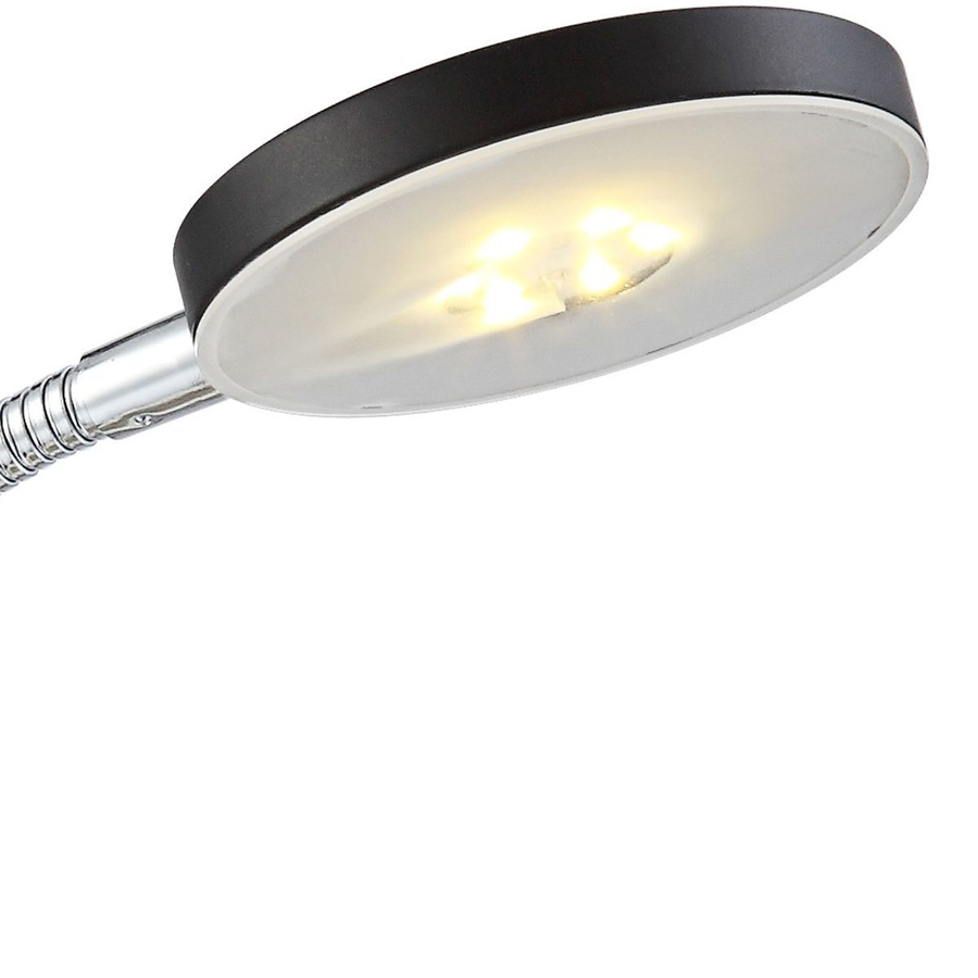 DENIZ - Lampe à poser LED 5W noir, satiné, chromé Lumière Jaune H30