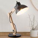 TONGARIRO - Lampe à poser en métal noir et bois clair H45