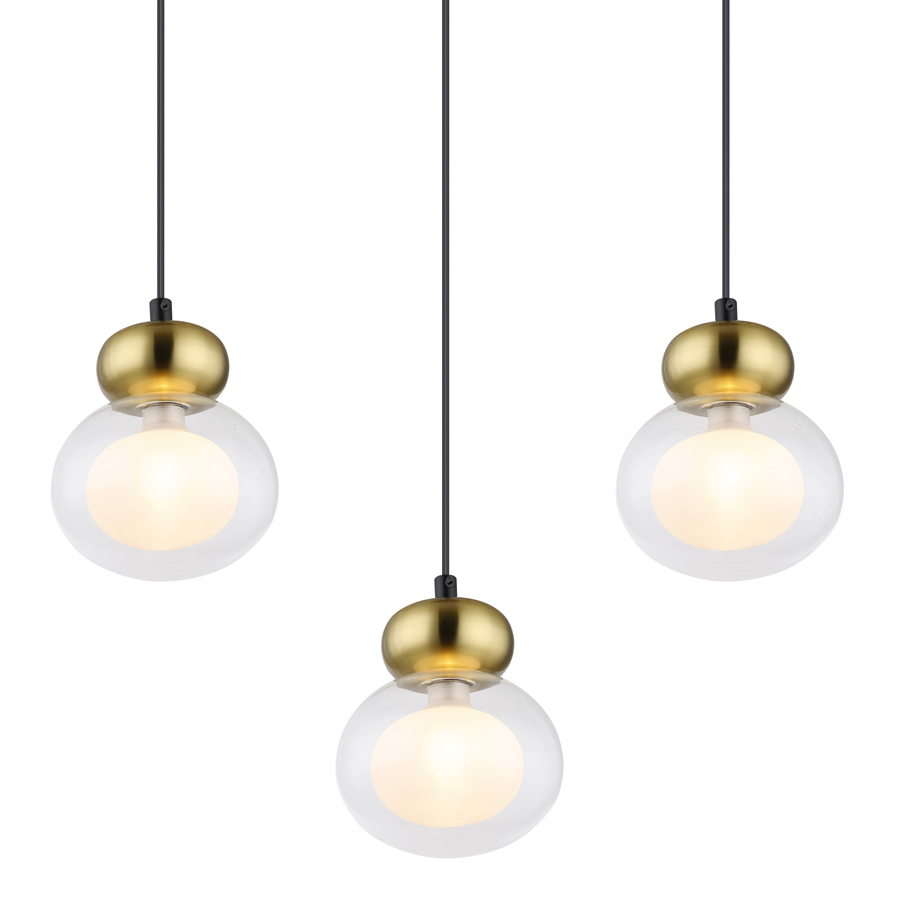 Lustre 7 lampes jaucy en métal noir, bronze et verre transparent Dakar , Sénégal