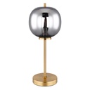 BLACKY - Lampe à poser métal laiton et verre fumé H45