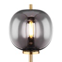 BLACKY - Lampe à poser métal laiton et verre fumé H45