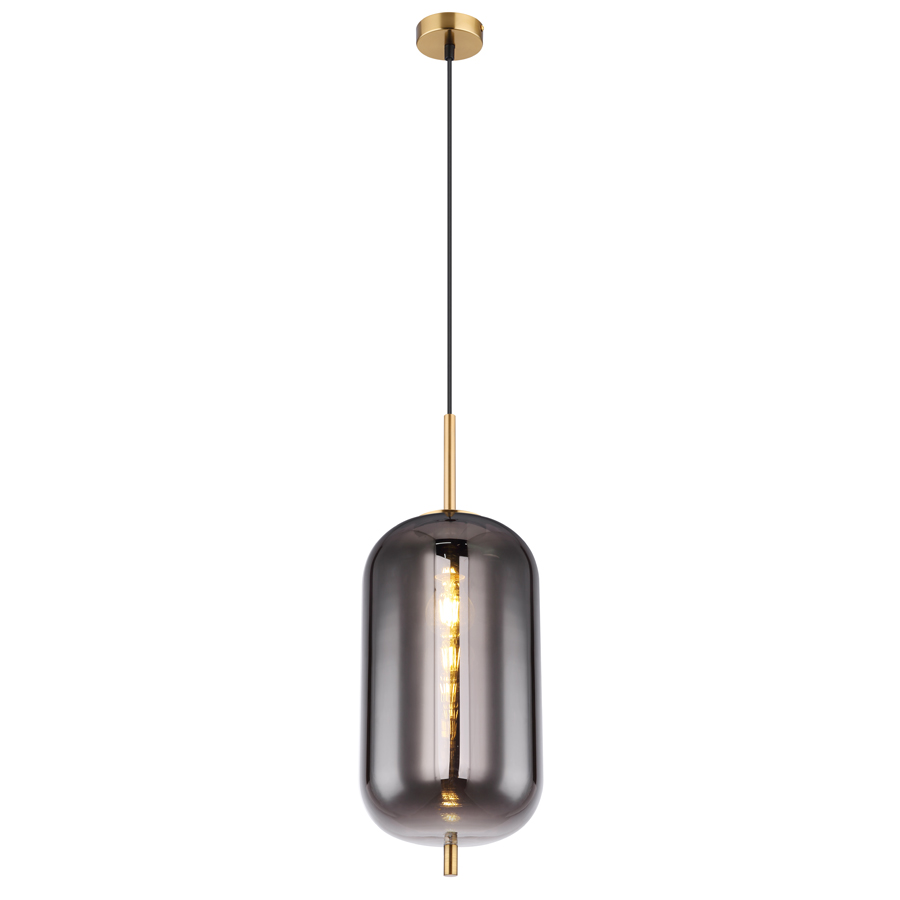 BLACKY - Suspension métal laiton et verre fumé Ø22