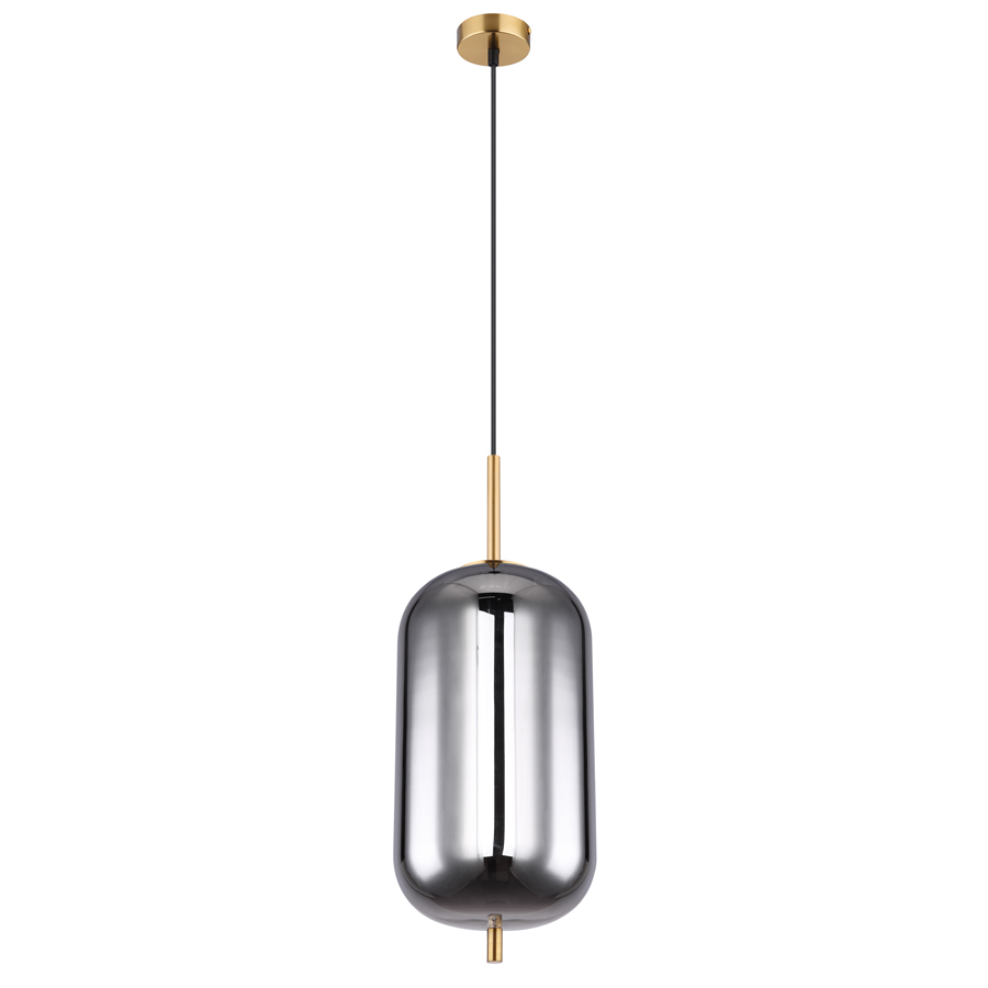 BLACKY - Suspension métal laiton et verre fumé Ø22