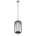 BLACKY - Suspension métal laiton et verre fumé Ø22