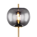 BLACKY - Lampadaire en métal laiton et verre fumé H160