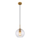ADARA - Suspension en métal laiton et verre transparent Ø20