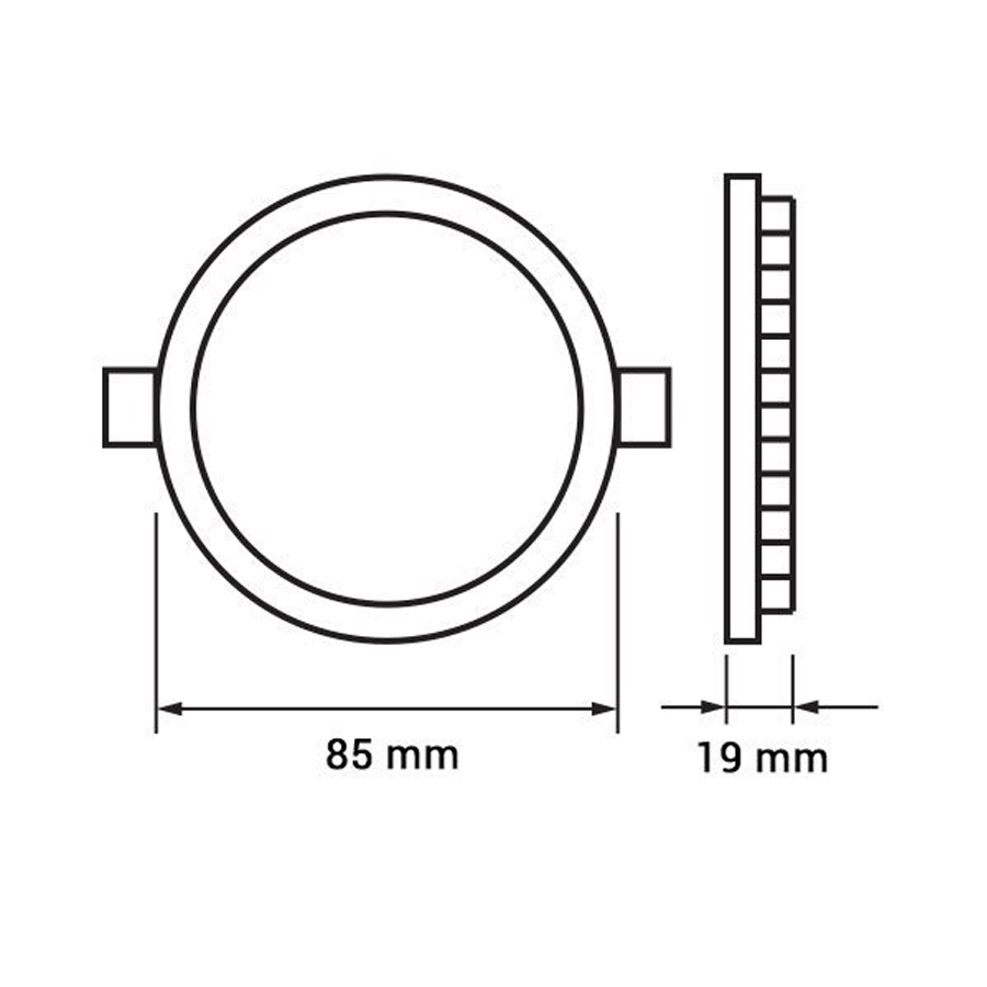 Panneau LED Premium 3W Rond Lumière Blanche Naturelle Ø9