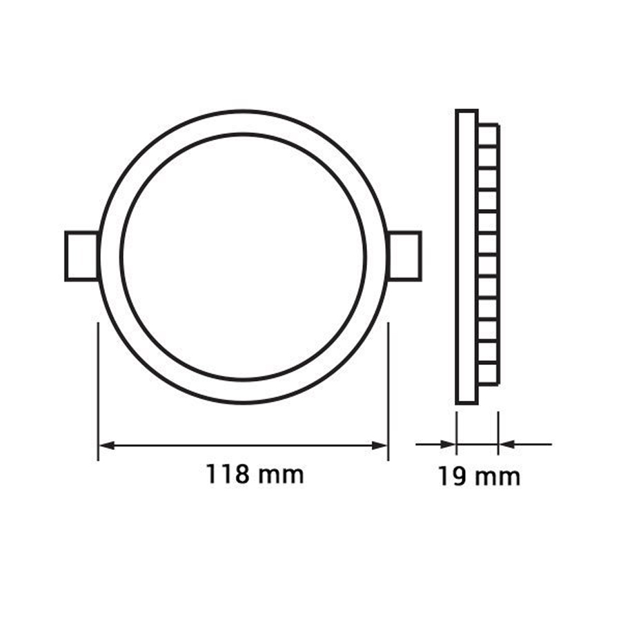 Panneau LED Premium 6W Rond Lumière Blanche Froide Ø12