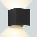 Applique Murale LED 6W Carrée Aluminium Noir Lumière Jaune Chaude IP65 Dakar, Sénégal
