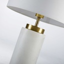 RINA - Lampe à poser en marbre blanc et et métal doré