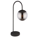 BLAMA - Lampe à poser en métal noir et verre fumé H51