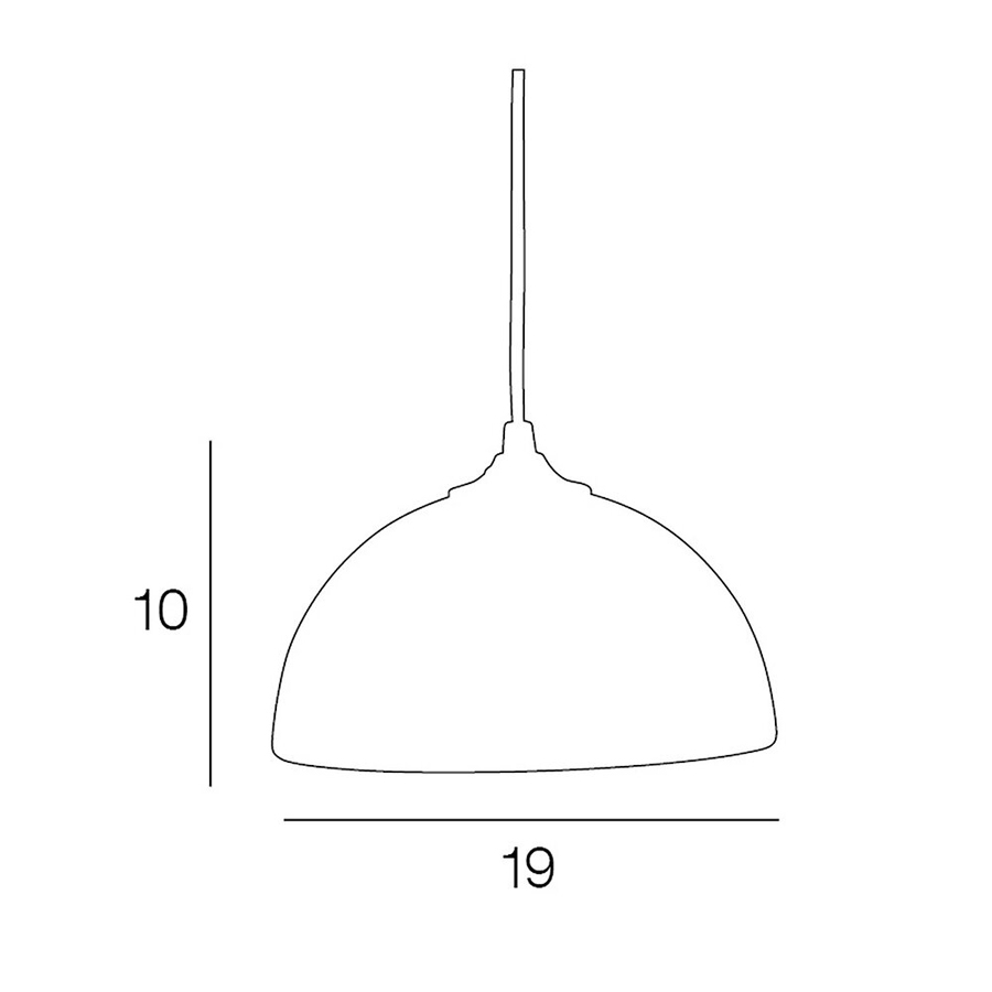 Schéma dimensionnel de la suspension Nuage dôme en verre blanc - Dakar, Sénégal