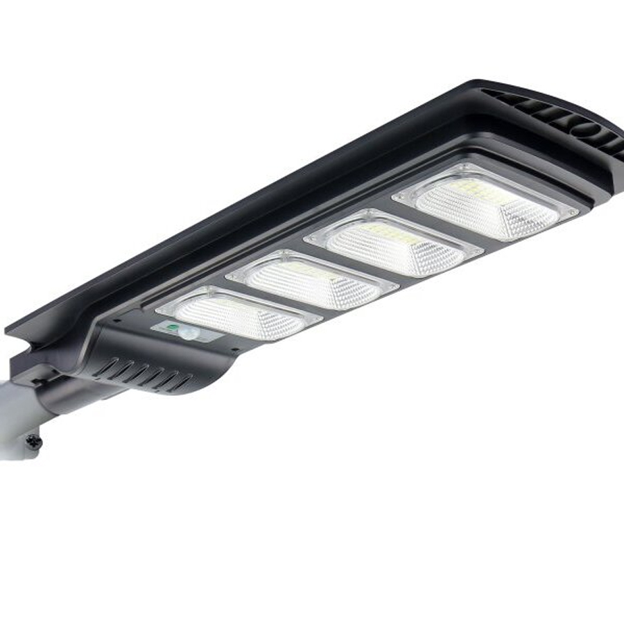 Lampadaire Solaire LED 18W avec détecteur de mouvement Lumière Naturelle froide étanche IP65