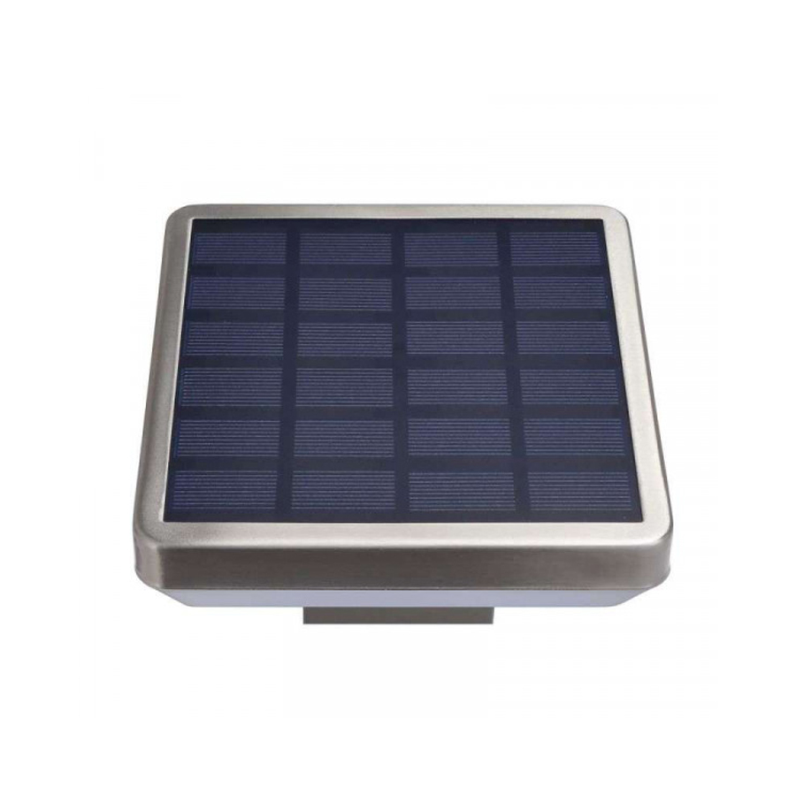 Borne solaire LED 4.4W brossé avec détecteur de mouvement Lumière Jaune étanche IP44 H80