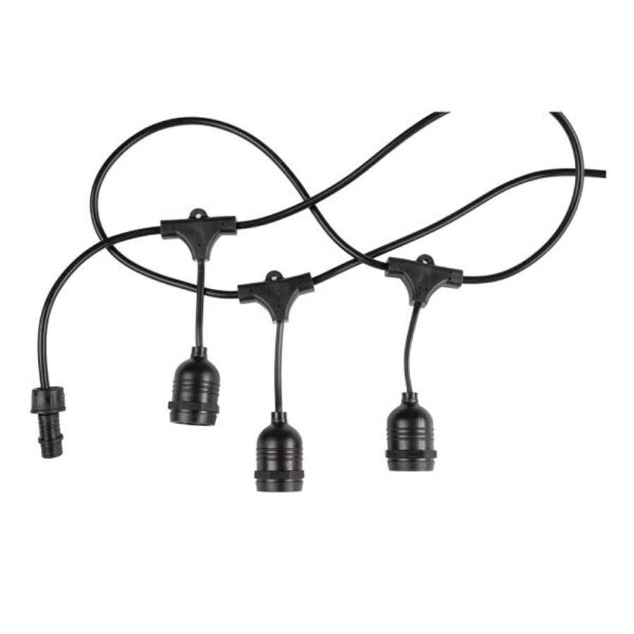 Guirlande extérieur 10 lampes en plastique noir L600cm