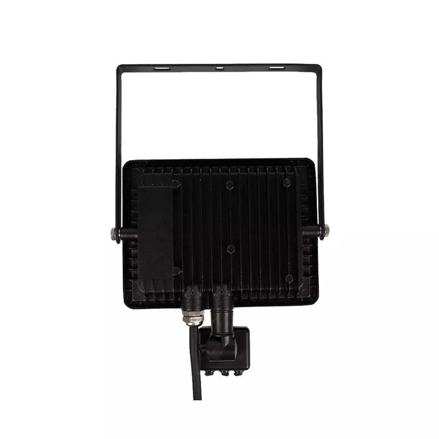 Projecteur LED 30W SMD noir avec capteur Lumière Blanche Froide étanche IP65