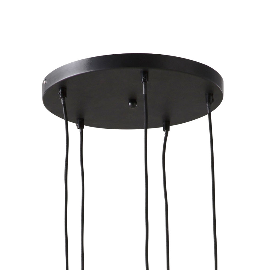 Lustre 5 nova globes en verre et métal noir Dakar , Sénégal