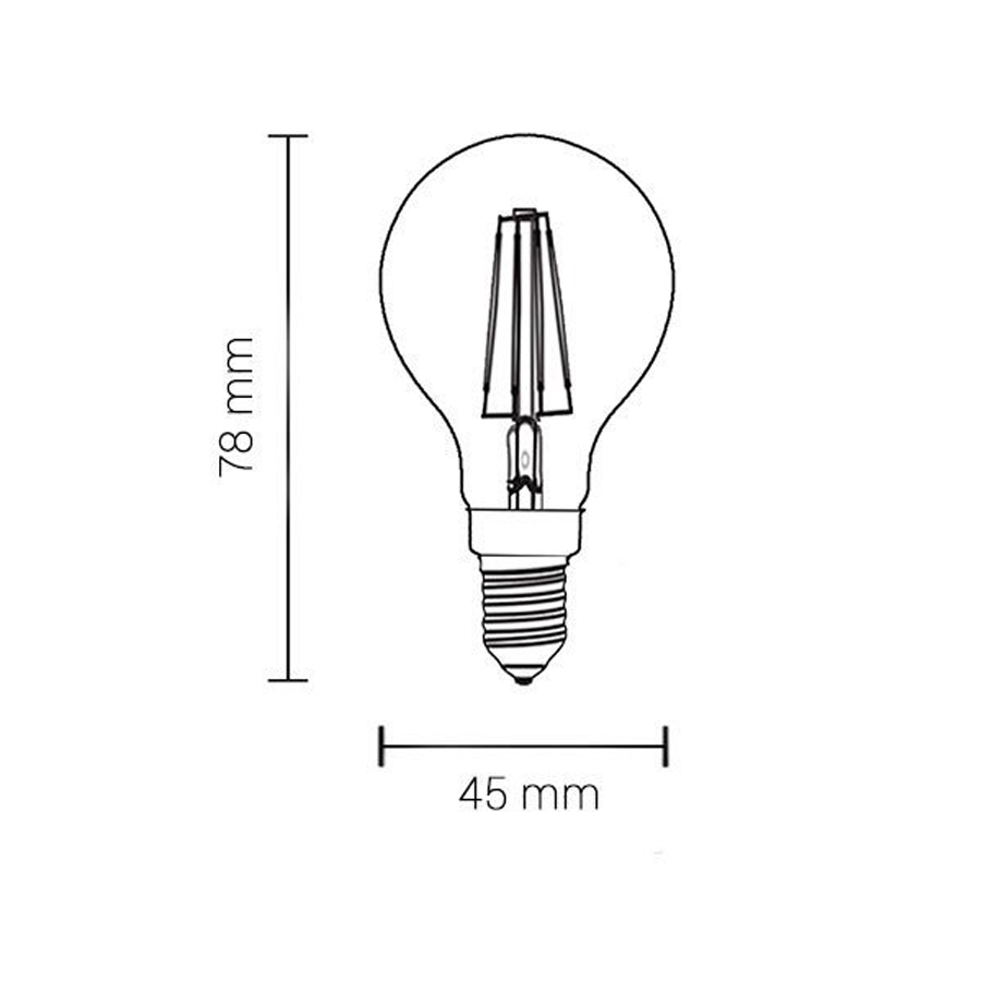 Ampoule LED Filament Bougie G45 E14 4W Lumière Jaune
