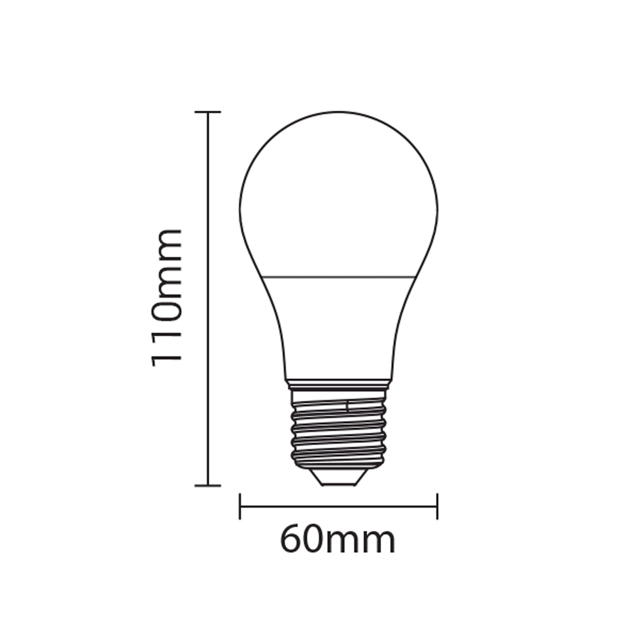 Ampoule LED A60 E27 12W 270° Dimmable Lumière Jaune