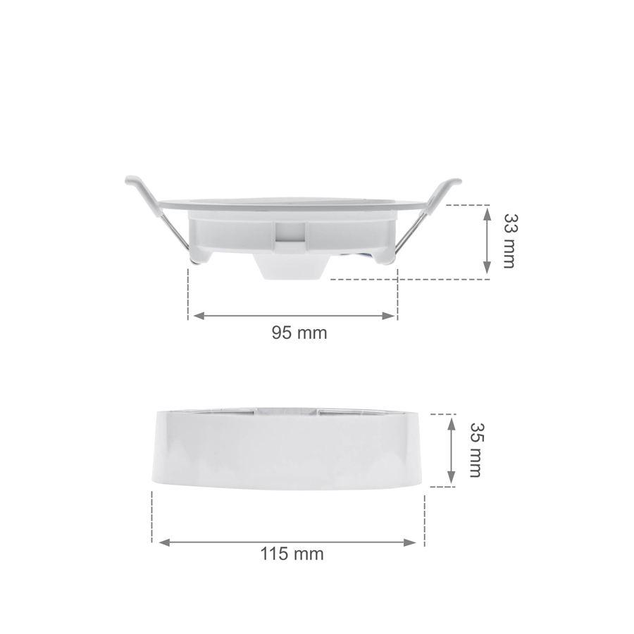 ALGINE - Panneau LED Premium 6W Rond Lumière Blanche Naturelle Ø9.5