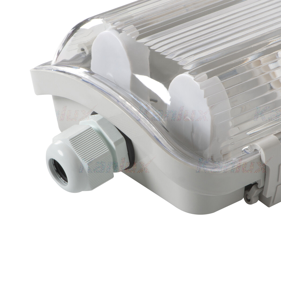 Réglette étanche IP65 pour tube LED T8 G13 2x36W 60cm gris