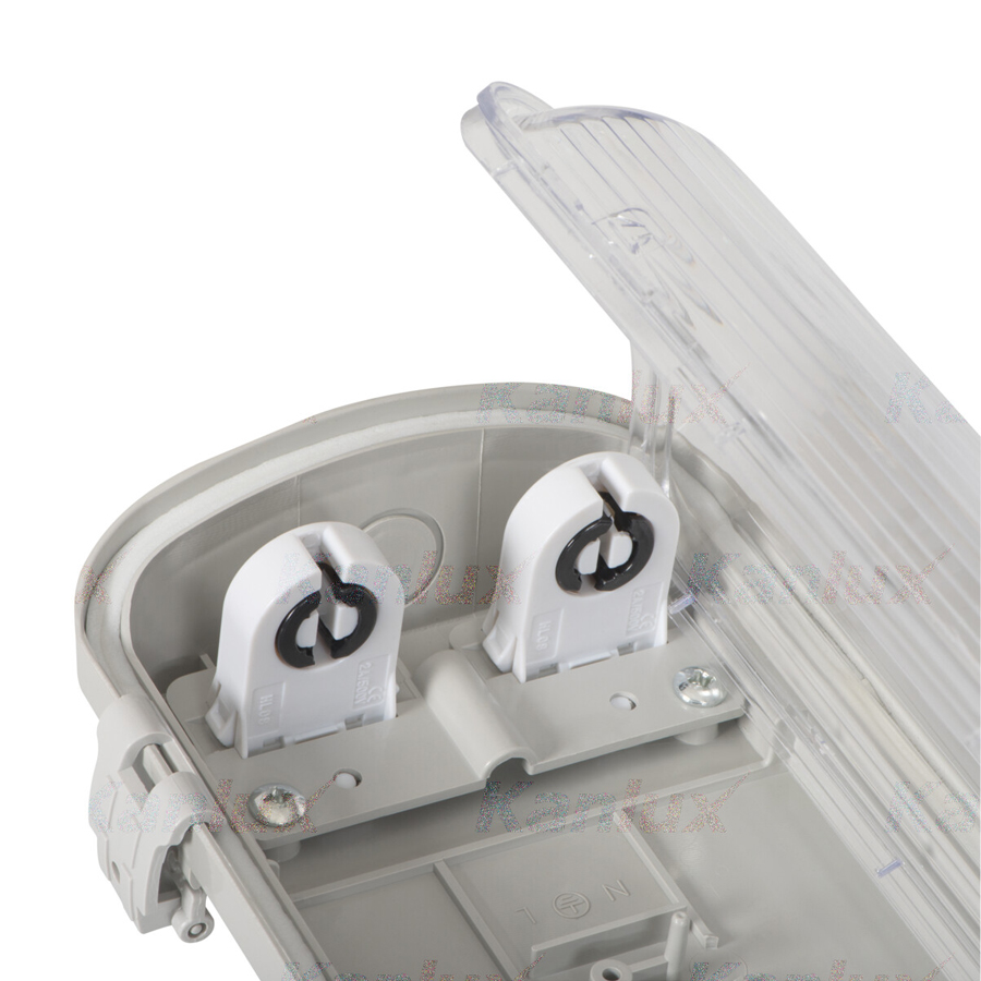 Réglette étanche IP65 pour tube LED T8 G13 2x36W 60cm gris