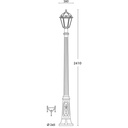 Schéma lampadaire d'extérieur Salam Ricu en résine noire Lanterne hexagonale classique E27 IP55 Dakar, Sénégal