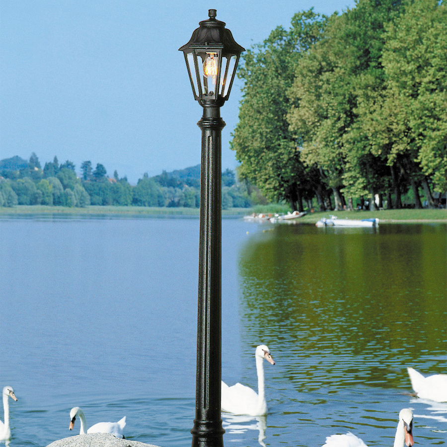 Lampadaire d'extérieur en résine noire SALEM RICU Lanterne hexagonale E27 230V IP55 Dakar, Sénégal