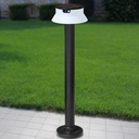 Lampadaire de jardin solaire à LED Santina avec détecteur de mouvement et diffuseur opale en résine noire IP55 Dakar, Sénégal