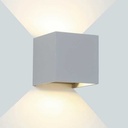Applique Murale LED 6W Carrée Gris Aluminium Lumière Jaune Chaude IP65 Dakar, Sénégal