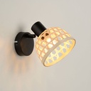 KAMI - Spot 1 lampe en métal peint et bambou naturel