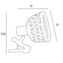 Applique / Spot Anthioche en métal noir sablé et bois naturel avec port USB - Dakar, Sénégal