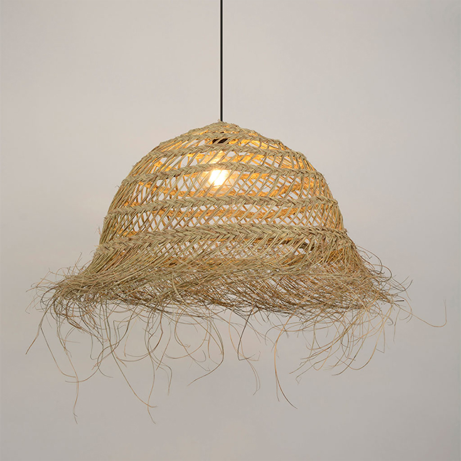 MAJORELLE - Suspension forme conique ajourée en fibres végétales Ø59